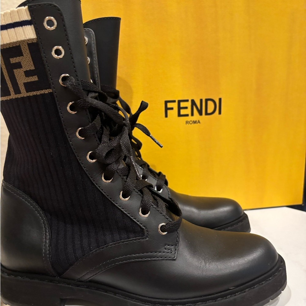 Fendi Rockoko Chelsea Sock combat boot